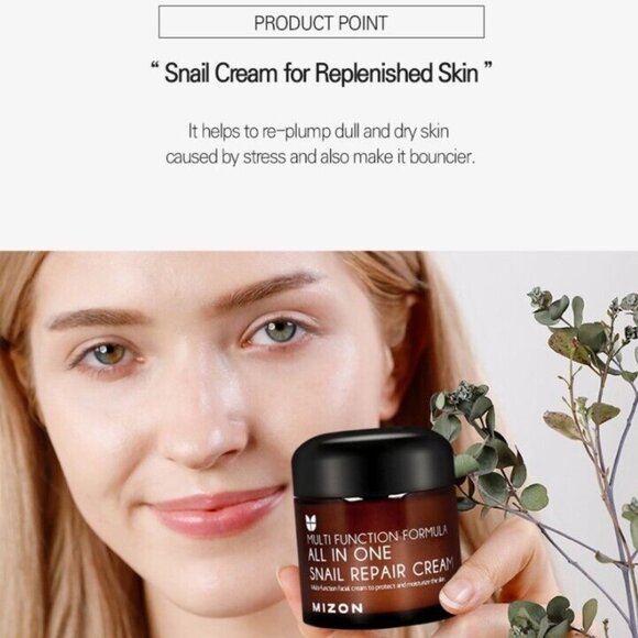 MIZON All In One Snail Repair Cream 75ml Intense Cream KOREA BEST SNAIL CREAM - Picture 2 of 5